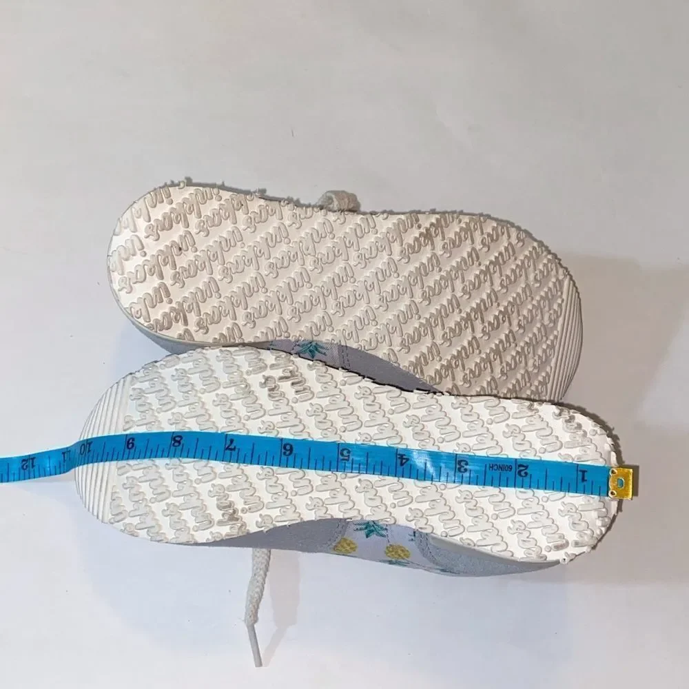 Inkkas Unisex USA-W 5 USA-M 3 Pineapple Print Sneakers - Blue and Yellow